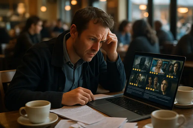 Person comparing streaming choices with notes on a tablet
