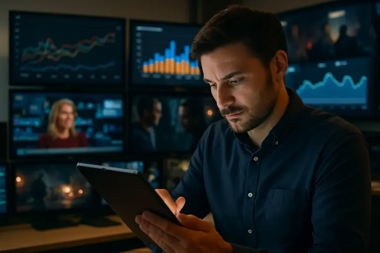 Streaming apps displayed on a television with a remote on the table