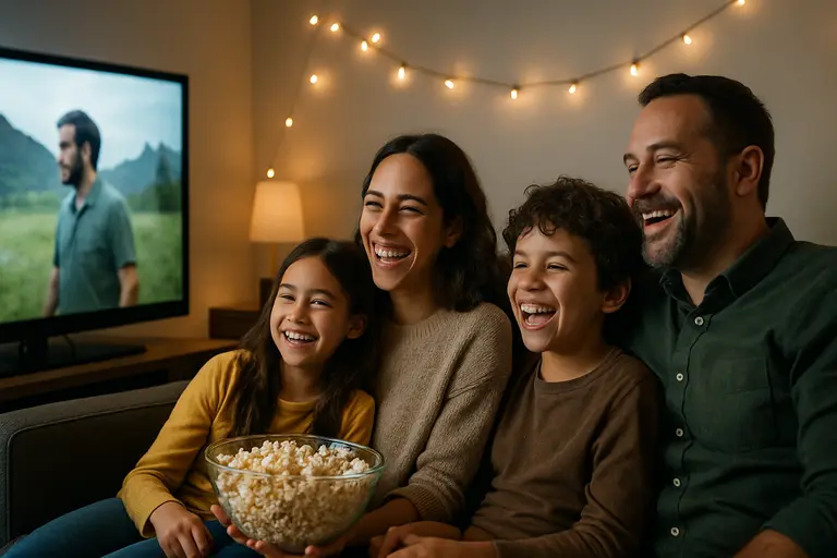 Viewer choosing between a drama episode and lifestyle clips on a television