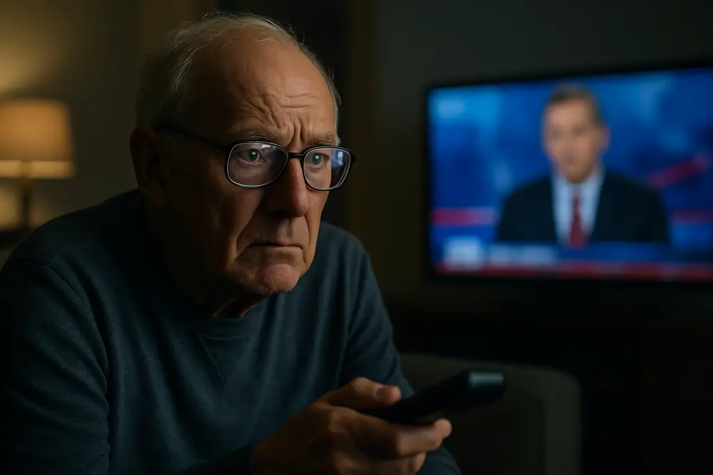 60 Minutes ratings discussion shown through viewers watching a television news broadcast