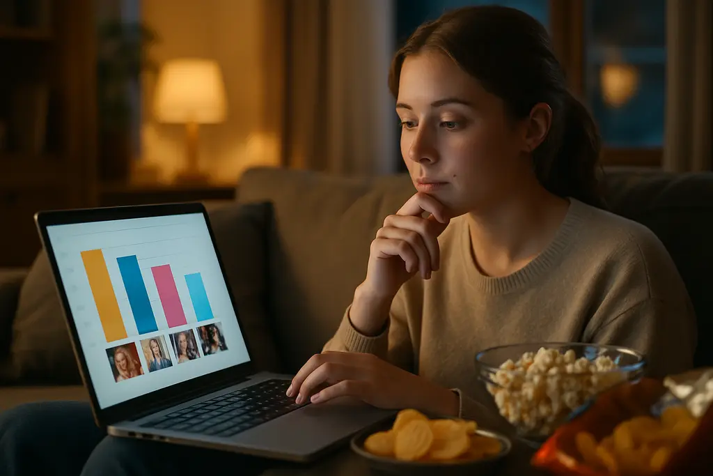 Love Island metrics shown through viewers using phones during a reality TV watch party