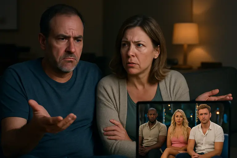Streaming viewers comparing reality shows on a television interface